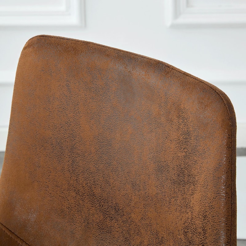 Set Of 2 Suede Bar Chairs,Comfortable Stools Suitable For Industrial And Vintage Style Settings, 17.7*14.5*37 Inches