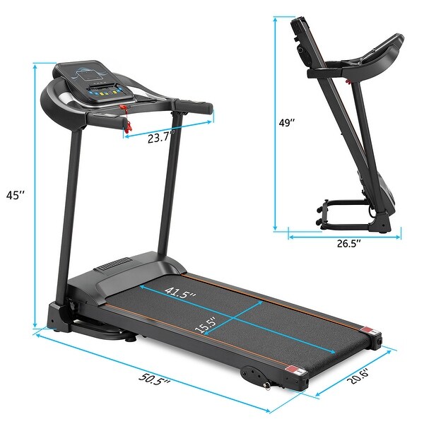 Gymax folding treadmill 1100w electric motorized running jogging walking machine deals
