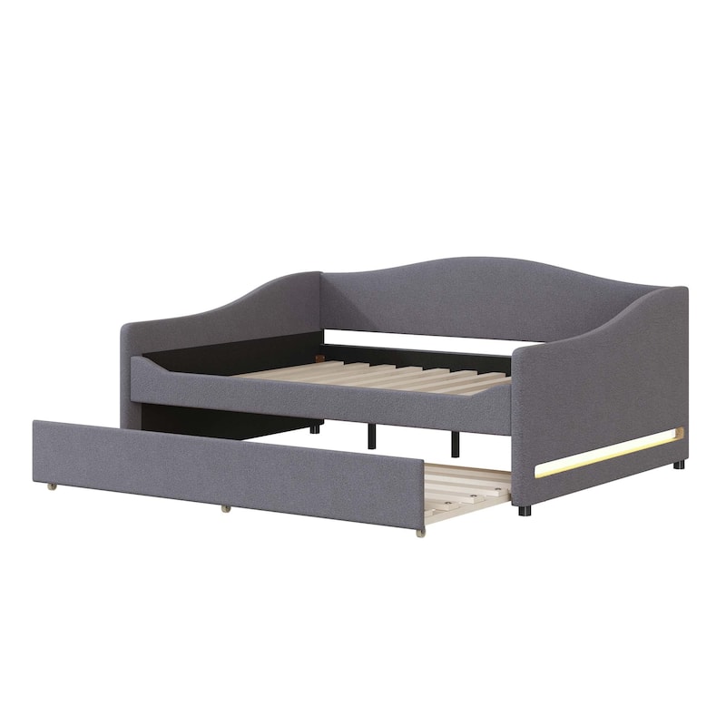 Teddy Fleece Daybed with Light and Trundle