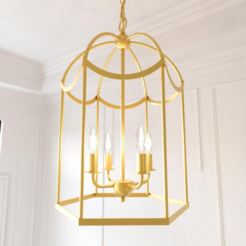 Acroma Dimmable Geometric Lantern Drum Chandeliers