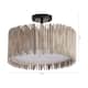 3-Light French Country Brown Wood Semi-Flush Mount Ceiling Light - On ...