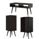 preview thumbnail 40 of 48, Carson Carrington Shorewood 3-Piece Mid Century Modern Wood Vertical Chests and TV Stand Dark Brown