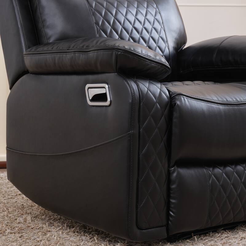 Home Theater Seating Manual Recliner with Overstuffed Back and Armrests