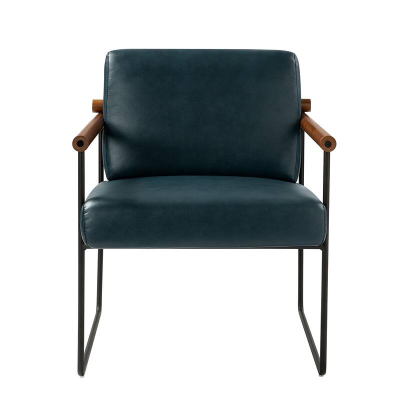 Justo Modern Accent Armchair with Metal Base and Removable Cushion By HULALA HOME