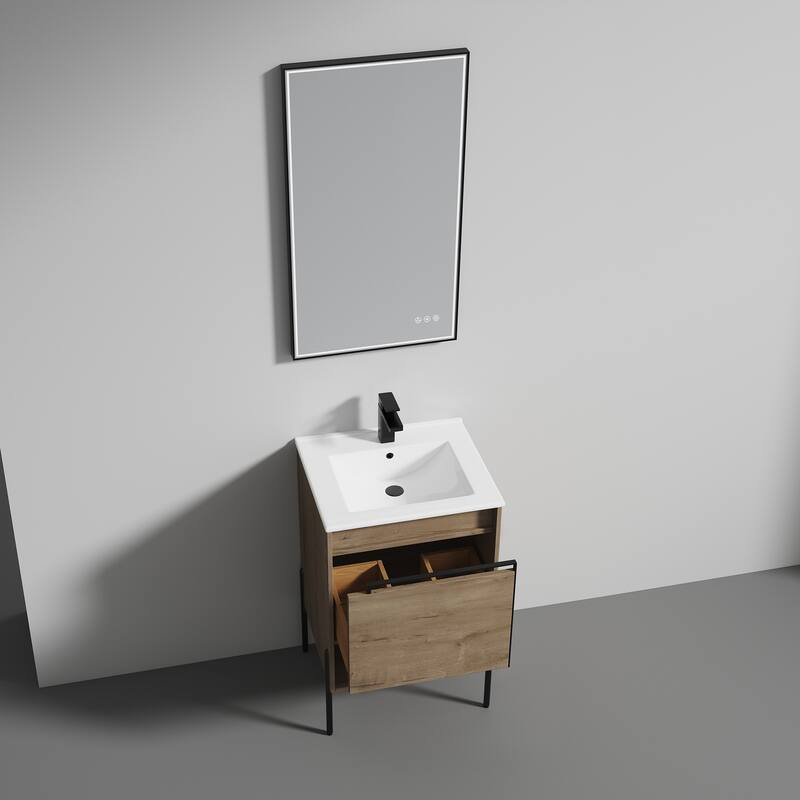Blossom Turin 20 Inch Freestanding Bathroom Vanity with Ceramic Sink