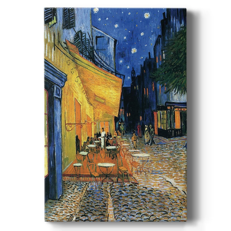 Cafe Terrace at Night Premium Gallery Wrapped Canvas - Ready to Hang - 8X12
