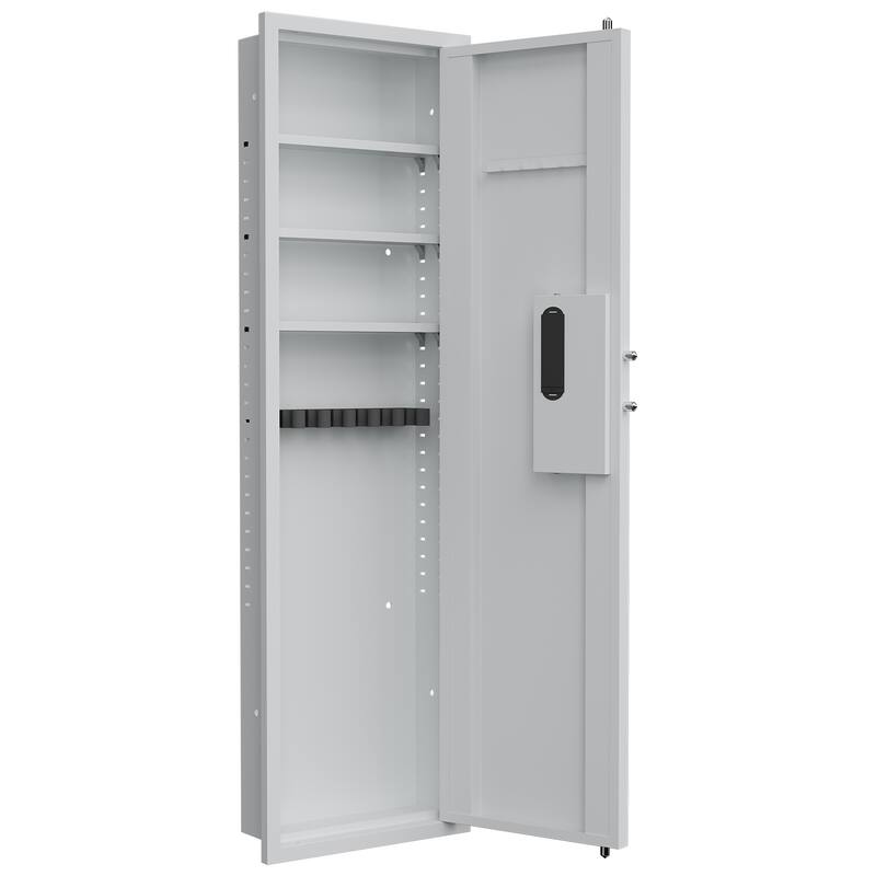 Hidden Wall Gun Safe for Rifles with Adjustable Shelves,Assembled Storage Multifunctional Wall Safe for Firearm and Valuables