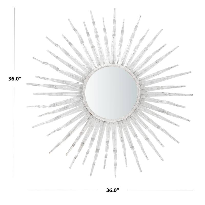 SAFAVIEH Carli 35-inch Sunburst Round Mirror - 35" W x 1.5" L x 35" H