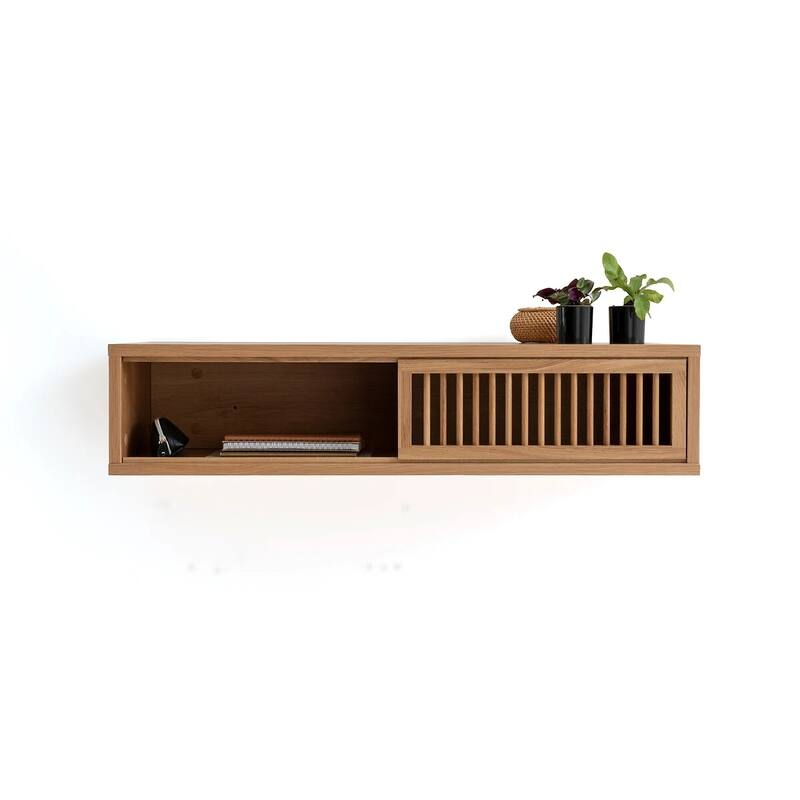 Bilbao Oak Wall Shelf Unit - N/A