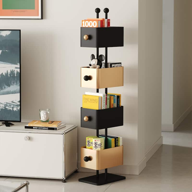 Box Bookshelf Bedside Shelf Side Table Placement Shelf Home Corner Placement Shelf Simple Colored Bedroom Iron Magazine Rack