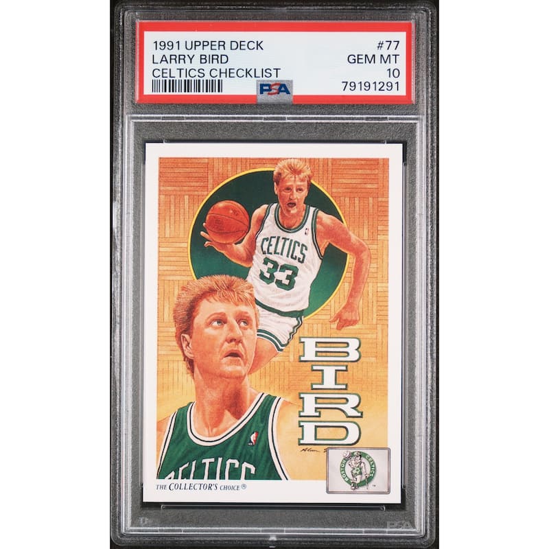 Larry Bird 1991 Upper Deck Basketball Card #77 Graded PSA 10 - 8'6" x 11'6"