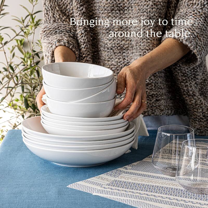 over&back Coupe Glossy Porcelain Dinnerware Set