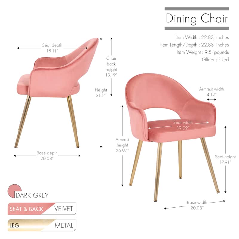 Porthos Home Fifer Velvet Dining Chair