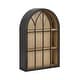 preview thumbnail 21 of 30, Kate and Laurel Megara Arched Wall Mounted Cabinet - 16x5x24 16x6x24 - Black/Natural