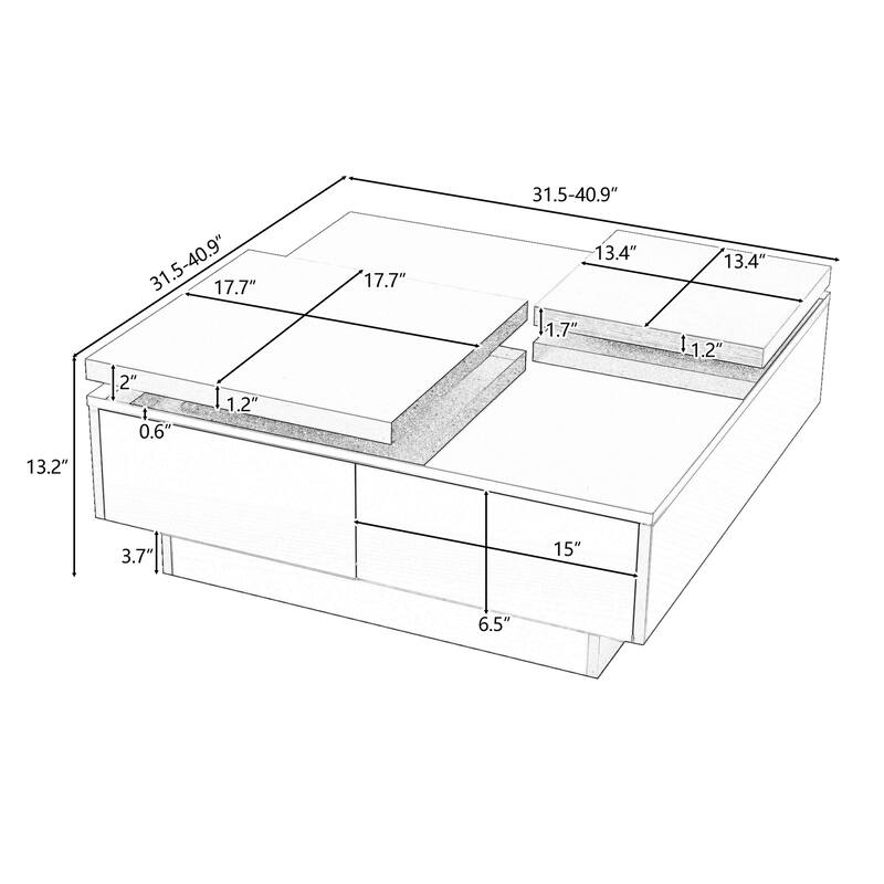 Movable Top Coffee Table