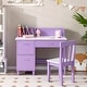 preview thumbnail 13 of 28, Costway Kids Wooden Study Desk & Chair Writing Table w/Drawer Storage