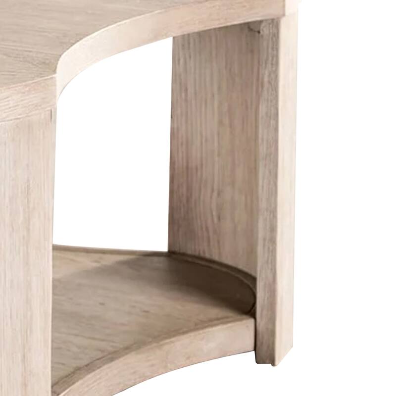 Cony Cocktail Coffee Table, Natural Oak Brown Wood, Caster Wheels, 42 Inch