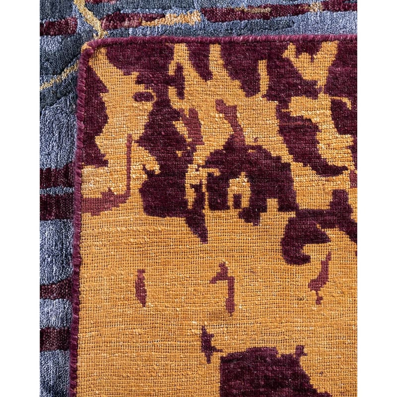 Modern One-of-a-Kind Hand-Knotted Area Rug - Pink, 9' 3" x 12' 1" - 9' 3" x 12' 1"