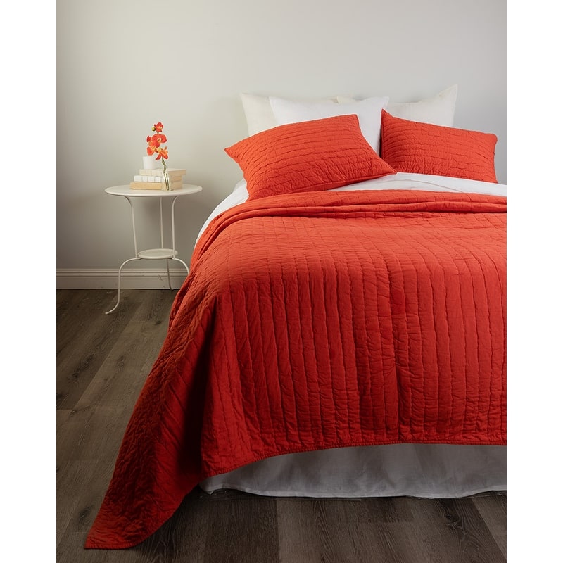 Campos, Cotton, Persimmon, Quilt Set or Sham