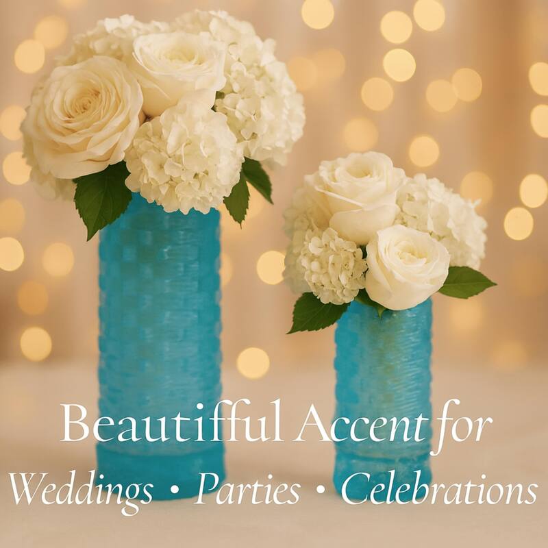 Aria Home Tall Speckled Sandstone Ceramic Oblong Table Vases Set of 2