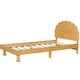 preview thumbnail 15 of 13, Full Size Cookie-Shaped Kids Bed with LED Light & Upholstered Curved Headboard, Walnut