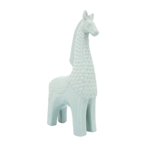 Porcelain, 17" Llama, Green - 8" x 4" x 17"