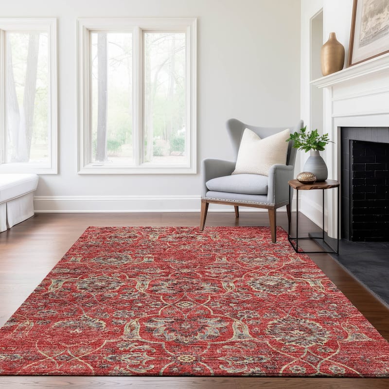 Premium Washable Super Soft Traditional Damask Mayfield Rug