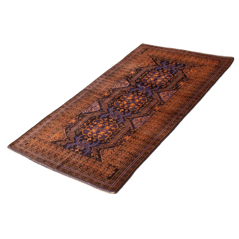 Teimani Black, Brown Rug 3'7" x 7'0" - 3'7 x 7'0