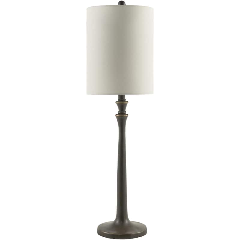 Livabliss Bettiny Rustic Accent Table Lamp - 34"H x 10"W x 10"D - Black/White