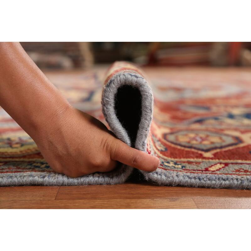 Blue & Orange Heriz Serapi Indian Area Rug Handmade Wool Carpet - 9'0" x 11'9"