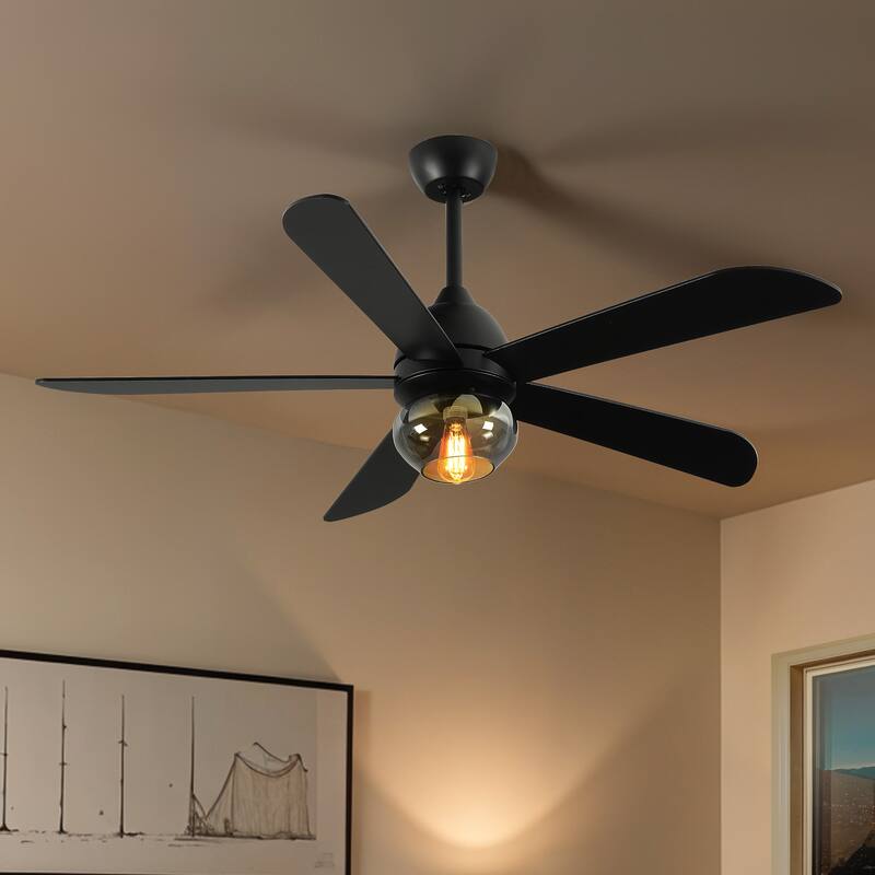 Moasis 42"/52" Ceiling Fan with Lights with Glass Lampshade and Remote Control