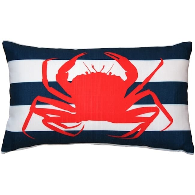 Red Crab Nautical 12x19 Throw Pillow with Polyfill Insert
