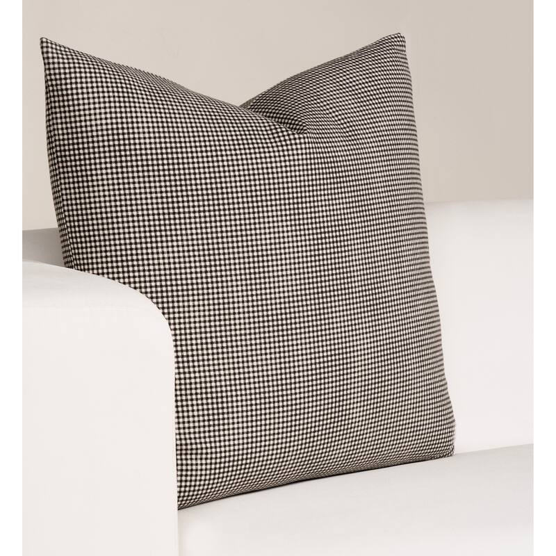 Magnolia Mini Check Raven Washed Cotton Accent Pillow