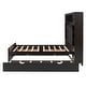 preview thumbnail 44 of 52, Full Size Wooden Bed with All-in-One Cabinet, Shelf, Sockets & Twin Trundle - Stylish and Functional in Grey