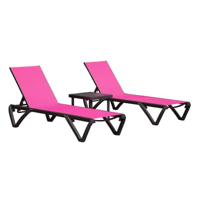 GDFStudio - Adrian Outdoor Aluminum Lounge Chair Set with Adjustable Backrest and Side Table