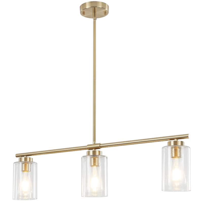 Modern Linear Ceiling Hanging Pendant Light With Adjustable Height for Living Room, Foyer
