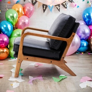 Mid Century Modern Wood Frame Accent Chair Lounge Chair - Bed Bath ...