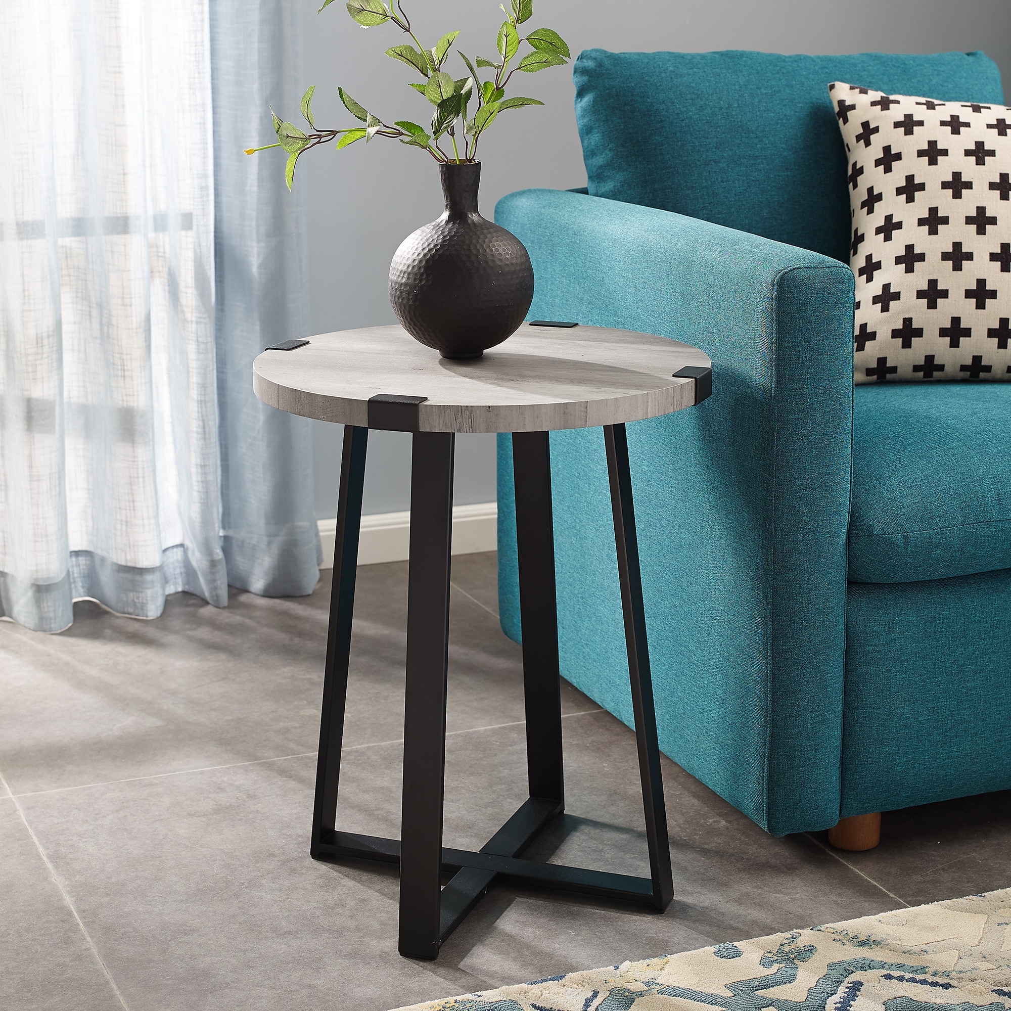 Carbon loft kenyon round deals metal wrap side table