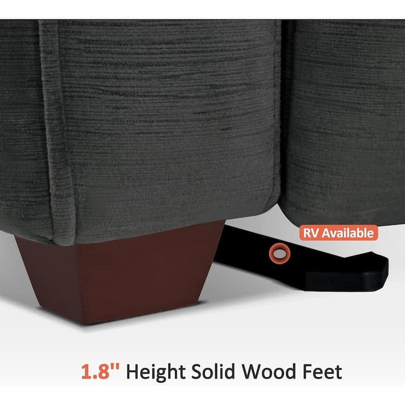 MCombo 61.6'' Wall Hugger Power Loveseat Recliner Sofa with Adjustable Headrest and USB A & C Charge Ports