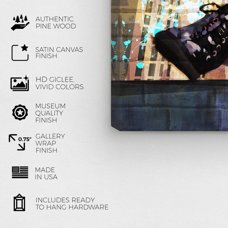 Wynwood Studio Canvas Fashion and Glam Urban Street Style Blue and Modern & Contemporary Wall Art Canvas Print
