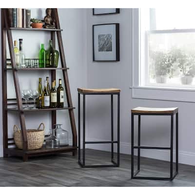 Carbon Loft Jarrell Wood and Iron Backless Stool