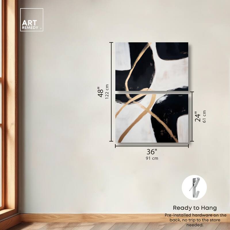 Rhythm of Contrast Canvas Set of 2 by Art Remedy, Gallery Wrapped
