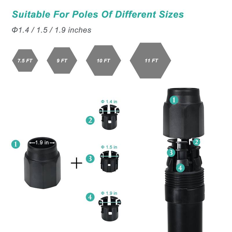 Aoodor Patio Umbrella Base Heavy Duty with Wheels and Pull Rod - Black