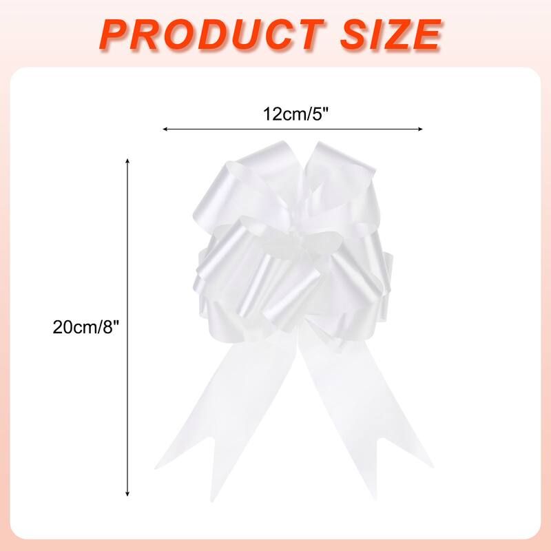 10pcs Large Pull Bow Big Gift Wrapping Bows Ribbon for Christmas Bow - White - 5 Inch