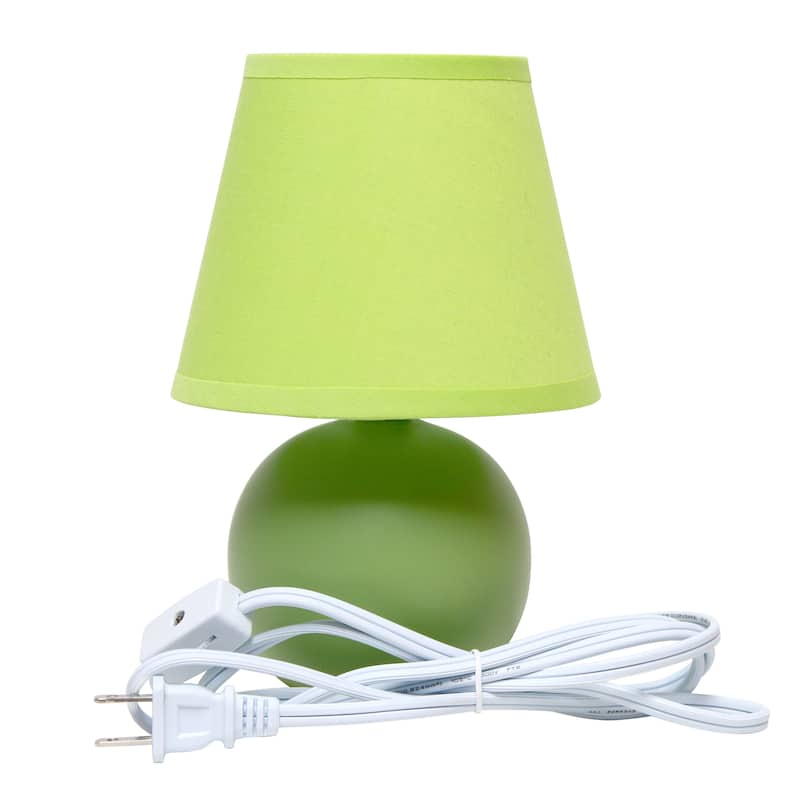 8.66" Petite Orb Lamp Two Pack Set w Matching Fabric Shade