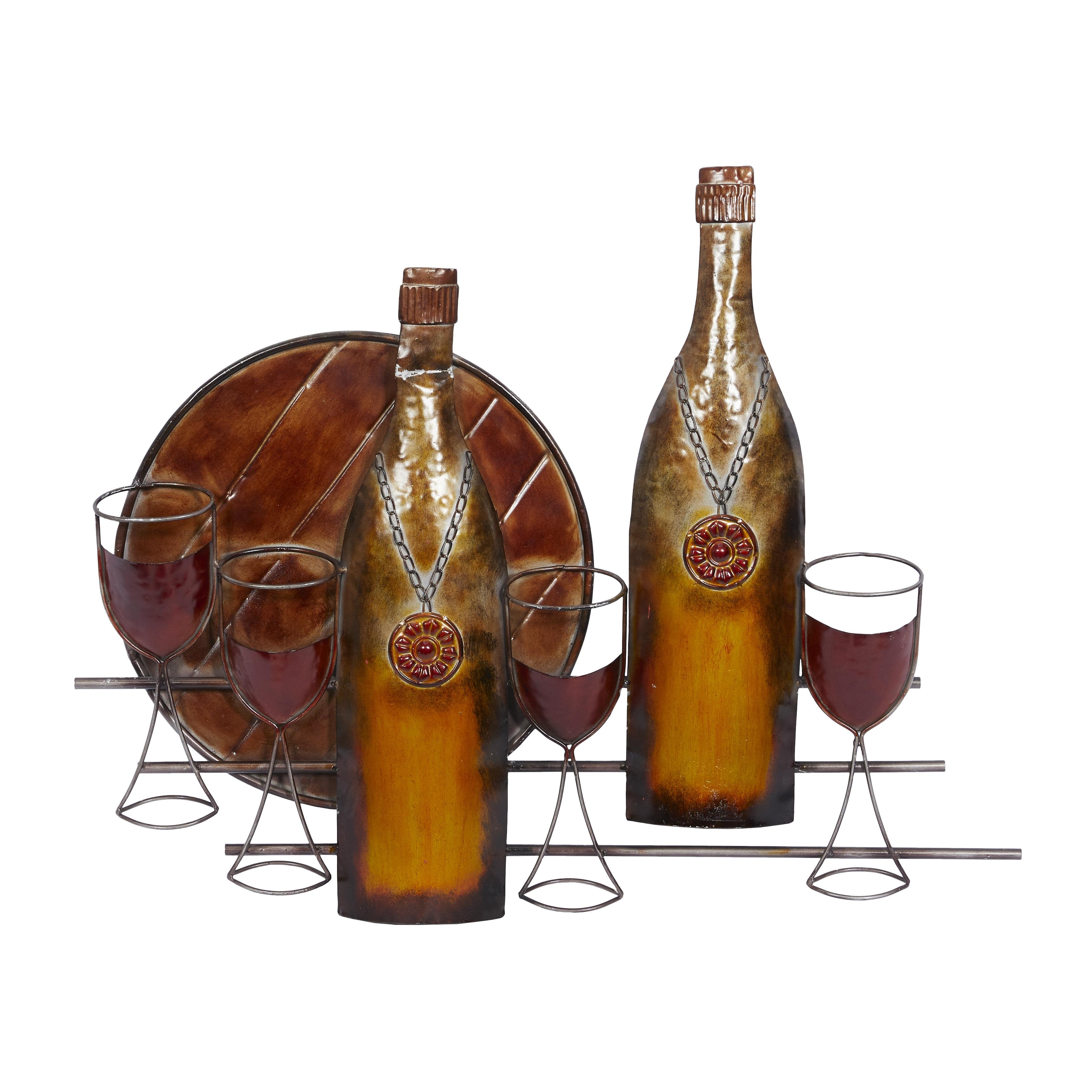 Metal Wine Home Wall Decor - Copper - Roche River Decor