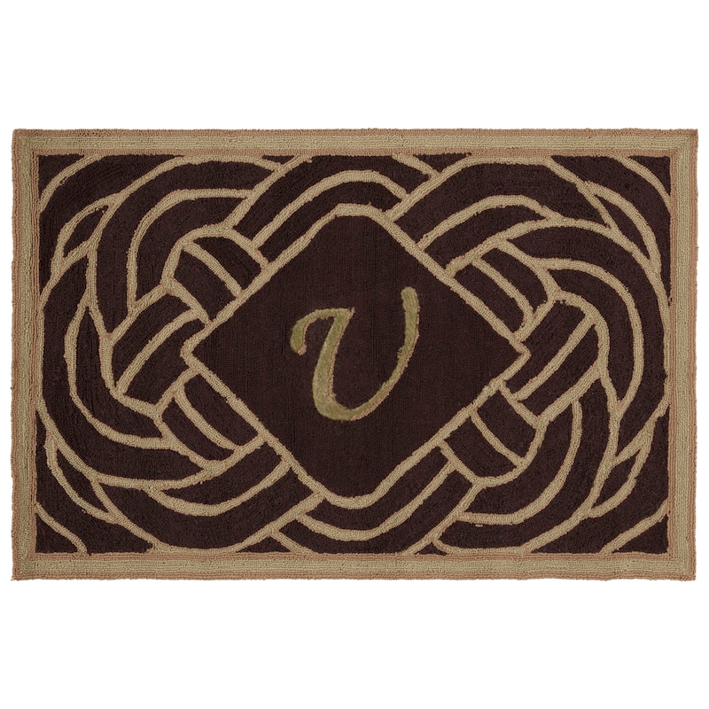 SAFAVIEH Hand-hooked Monogram M Chocolate Rug