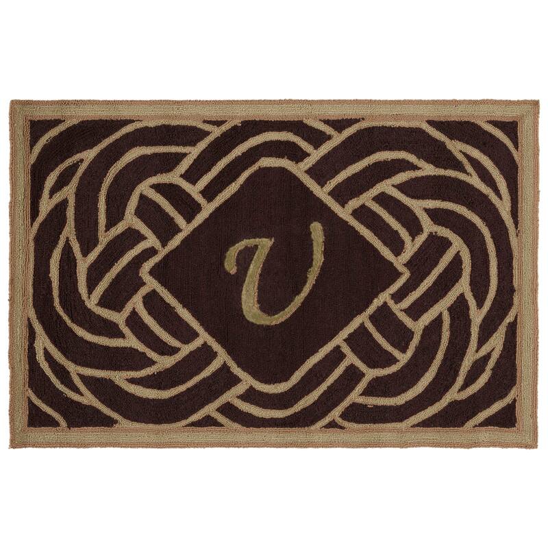 SAFAVIEH Hand-hooked Monogram Radica M Chocolate Rug