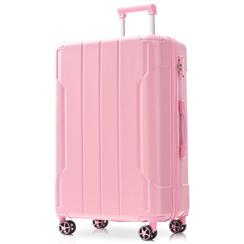 Expandable 28" Lightweight Durable ABS Suitcases,Hardshell Luggage - Pink