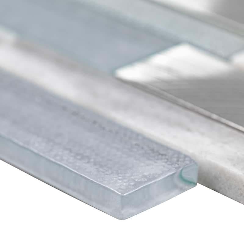 Ackland AKM-SGM-12X12ILX-CA 12" x 12" Glass and Metal and Stone Linear